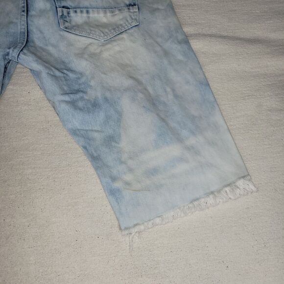 Smoke Rise Shorts Mens Sz 34 Blue Jean Distressed Y2k Fray Preppy Acid Wash - Picture 5 of 15